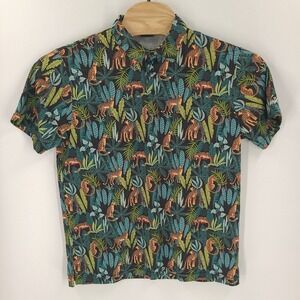 Golf Gods Shirt Mens Large Green Jungle Cool Tech Performance Comfort Polo